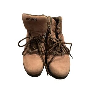 Iron Age Steel Toe Work/Hike Boot 6.5 M‎ Oil/Water Resistant Suede Leather EUC